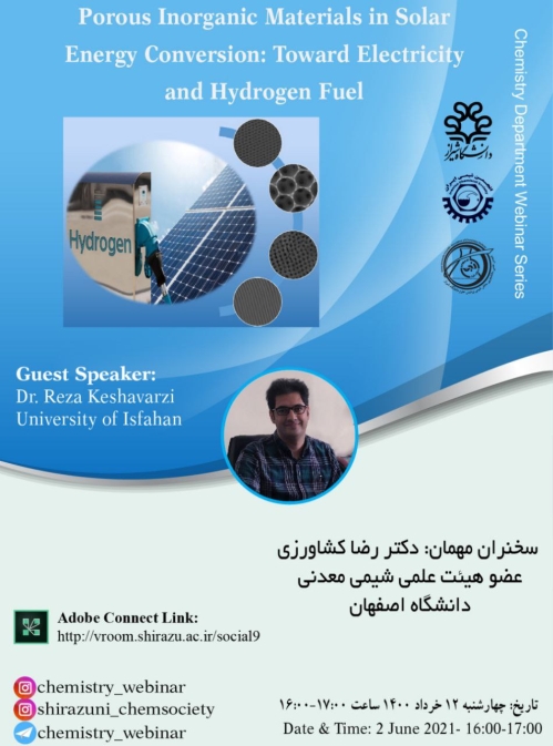 Porous Inorganic Materials in Solar Energy Conversion: Toward Electricity and Hydrogen Fuel Webinar