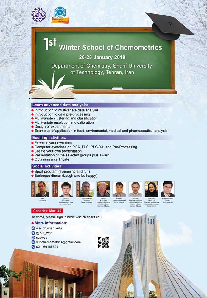 کمیته کمومتریکس انجمن شیمی برگزار میکند: 1st Winter School of Chemometrics