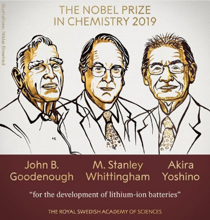 با معرفی سه دانشمند، نوبل شیمی ۲۰۱۹ به 