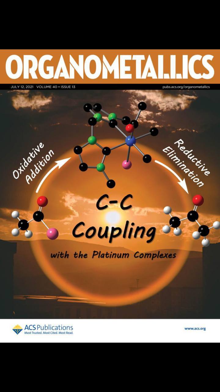 طرح روی جلد ژورنال Organometallics از انتشارات ACS کاری از گروه‌های تحقیقاتی دکتر سید مسعود نبوی زاده و دکتر فاطمه نیرومند حسینی