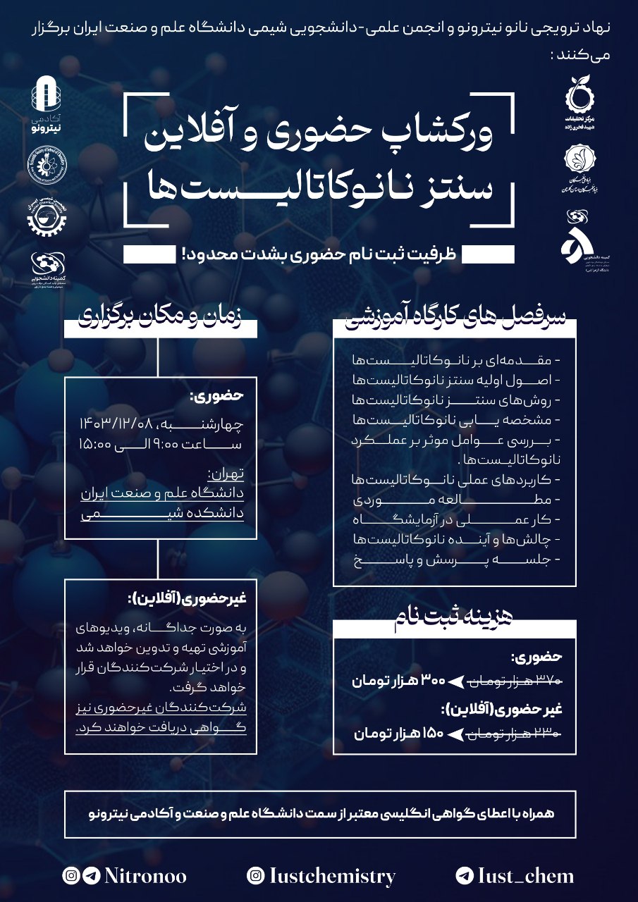 کارگاه آموزشی سنتز نانوکاتالیست‌